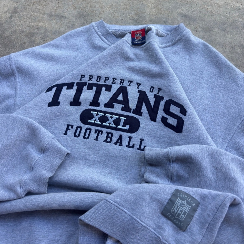 Vintage 90s Reebok NFL Tennessee Titans Football Sweatshirt Grey 2XL (k1)